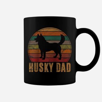 Retro Husky Dad Gift Dog Owner Pet Siberian Huskies Father Raglan Baseball Tee Coffee Mug | Crazezy UK