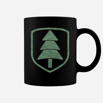 Retro Minimalist Pine Tree Badge Design Graphic Hoodie Coffee Mug | Crazezy UK