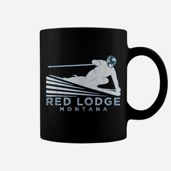 Retro Ski Red Lodge, Montana Illustration - Vintage Snow Ski Coffee Mug | Crazezy AU