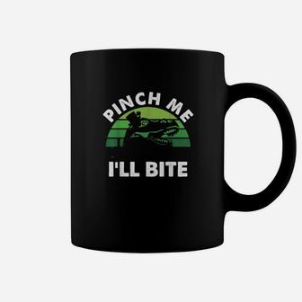 Retro St Patricks Day Pinch Me I Will Bite Irish Dinosaur Dino Coffee Mug - Monsterry