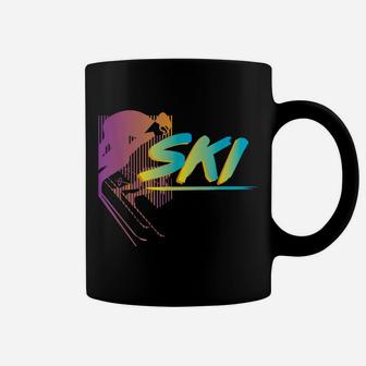 Retro Style Ski Tshirt Snow Ski Tshirt 80'S Ski Costume Coffee Mug | Crazezy DE