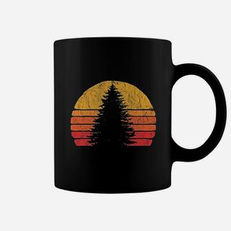 Retro Sun Minimalist Pine Tree Design Graphic Coffee Mug - Thegiftio UK