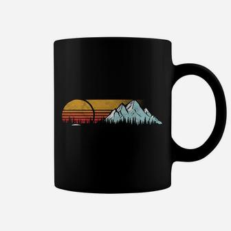Retro Vibe Oregon Hoodie - Vintage Mountains & Sun Coffee Mug | Crazezy UK