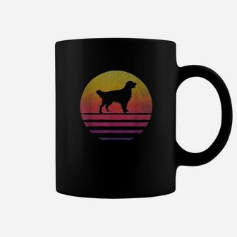 Retro Vintage Sunset Golden Retriever Dog Breed Silhouette Coffee Mug | Crazezy