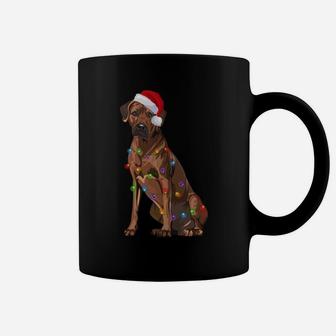 Rhodesian Ridgeback Christmas Lights Xmas Dog Lover Coffee Mug | Crazezy UK