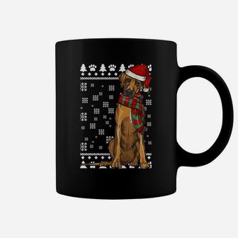 Rhodesian Ridgeback Dog Santa Hat Xmas Ugly Christmas Sweatshirt Coffee Mug | Crazezy