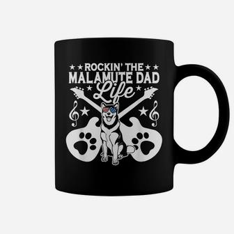 Rockin The Malamute Dad Life Dog Lover Guitar Musician Coffee Mug | Crazezy UK