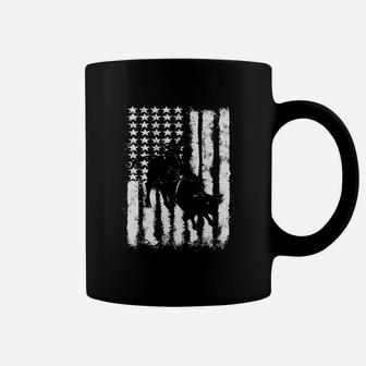 Rodeo Bull Riding Distressed Grunge American Flag Keepsake Shirt Coffee Mug - Thegiftio UK