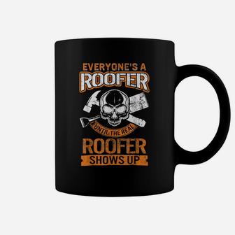 Roofer Shows Up Fathers Day For Him Dad Papa Grandpa Roofing Coffee Mug | Crazezy AU