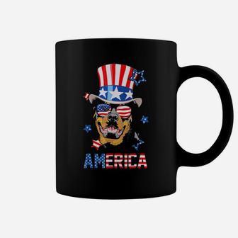 Rottweiler American Flag 4Th Of July Patriotic Dog Coffee Mug - Monsterry AU