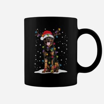 Rottweiler Christmas Tree Light Pajama Dog Lover Xmas Gift Sweatshirt Coffee Mug | Crazezy AU