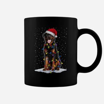 Rottweiler Santa Christmas Tree Lights Xmas Gifts Sweatshirt Coffee Mug | Crazezy DE