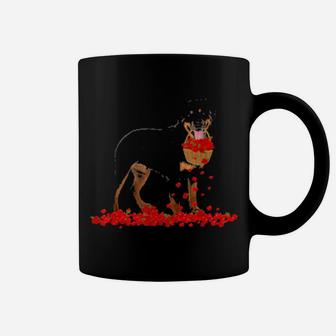 Rottweiler Valentine's Day Dog Dad Dog Mom Flowers Coffee Mug - Monsterry CA