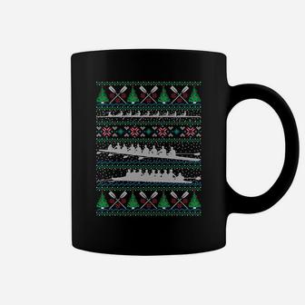Rowing Ugly Christmas Sweatshirt Happy Holiday Crew Coffee Mug | Crazezy