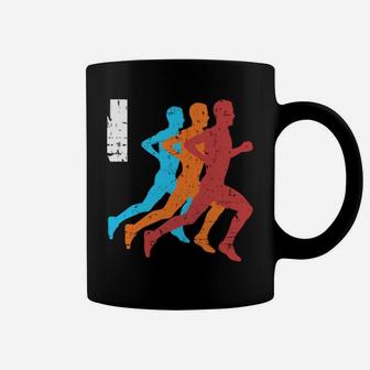 Run More Worry Less Running Motivation Runner Men Silhouette Coffee Mug | Crazezy