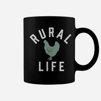 Rural Life Chicken Hen Farmer Retro Distressed Coffee Mug - Monsterry CA