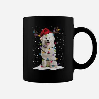 Samoyed Christmas Tree Light Pajama Dog Lover Xmas Gift Sweatshirt Coffee Mug | Crazezy