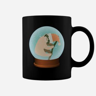 Santa Cap Sloth In A Snow Globe Christmas Coffee Mug | Crazezy