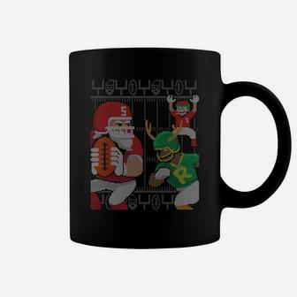 Santa Claus Elf Reindeer Football Ugly Christmas Sweater Coffee Mug | Crazezy AU