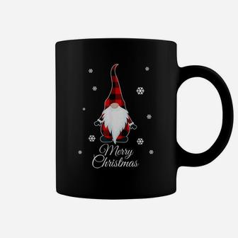 Santa Claus Garden Gnome Merry Christmas Buffalo Plaid Coffee Mug | Crazezy