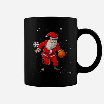 Santa Claus Playing Basketball Coffee Mug - Monsterry