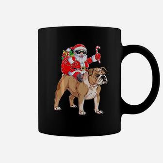 Santa Claus Riding English Bulldog Xmas Gifts Dog Coffee Mug - Monsterry UK