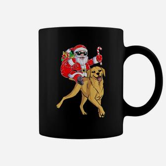 Santa Claus Riding Labrador Retriever Xmas Coffee Mug - Monsterry CA