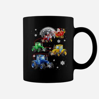 Santa Claus Riding Tractors Sleigh Tractors Xmas Coffee Mug - Monsterry