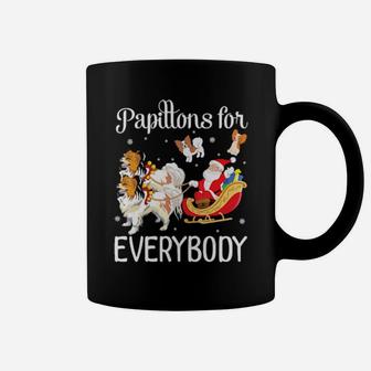 Santa Claus With Papillon Dogs Papillons Coffee Mug - Monsterry