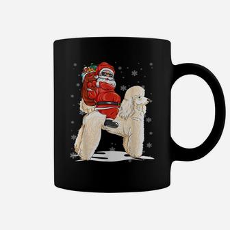Santa Riding Poodle Dog With Hat Claus Christmas Poodle Coffee Mug | Crazezy