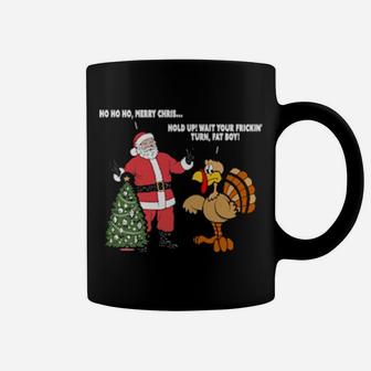 Santa Vs The Turkey Coffee Mug - Monsterry