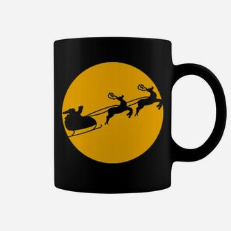 Santa With Sleigh And Reindeers Coffee Mug - Monsterry