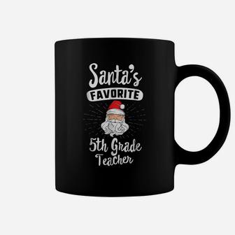 Santa's Favorite 5Th Grade Teacher Christmas Gift Coffee Mug | Crazezy DE