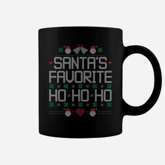 Santa's Favorite Ho Ho Ho Ugly Christmas Sweater Funny Quote Coffee Mug | Crazezy