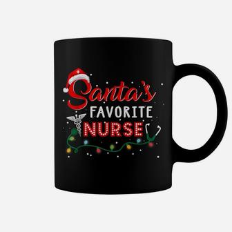 Santa's Favorite Nurse Shirt Nurse Christmas Shirt Nursing Coffee Mug | Crazezy