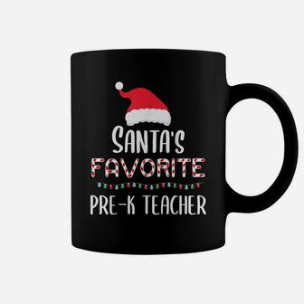Santas Favorite Pre K Teacher Pajamas Xmas Pre-K Costume Coffee Mug | Crazezy