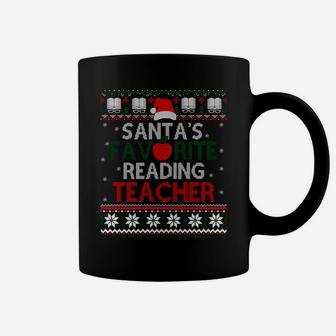 Santa's Favorite Reading Teacher Christmas Gift Ugly Sweater Sweatshirt Coffee Mug | Crazezy AU