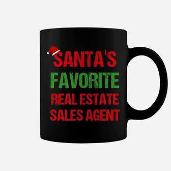 Santas Favorite Real Estate Sales Agent Christmas Shirt Coffee Mug | Crazezy UK