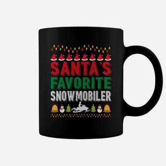 Santa's Favorite Snowmobiler Christmas Ornament Xmas Holiday Coffee Mug | Crazezy