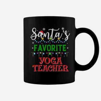 Santa's Favorite Yoga Teacher Matching Family Xmas Pajamas Coffee Mug - Monsterry CA