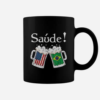 Saude American Brazilian Flag Coffee Mug | Crazezy