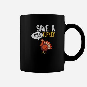 Save A Turkey Eat A Pizza Thanksgiving Dinner Party Coffee Mug - Thegiftio UK