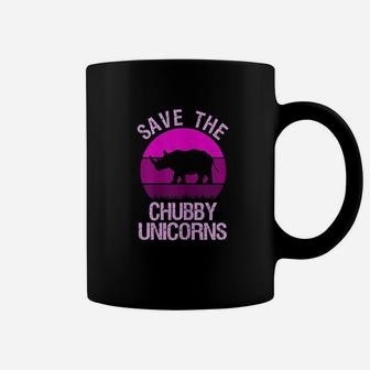Save The Chubby Unicorns Retro Style Rhino Gift Coffee Mug | Crazezy DE
