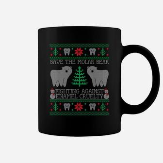 Save The Molar Bear Dental Dentist Ugly Christmas Sweaters Sweatshirt Coffee Mug | Crazezy