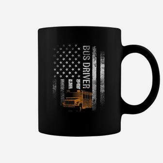 School Bus Driver Usa American Flag Funny Bus Driver Gift Coffee Mug | Crazezy UK