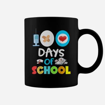 School Nurse 100 Days Of School Gift Teacher Student Nursing Coffee Mug | Crazezy
