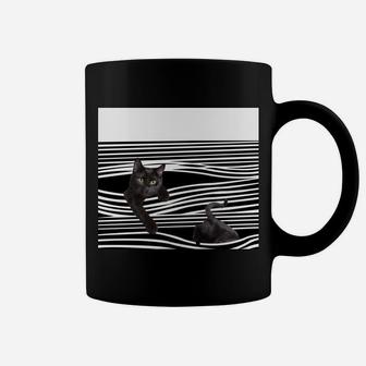 Schwarz-Weißes Katzen-Illusions-Tassen, Optische Täuschung Design - Seseable