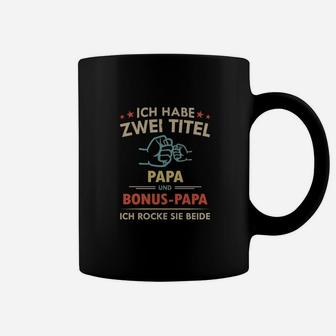 Schwarzes Herren Tassen Papa & Bonus-Papa – Beide Rocken - Seseable