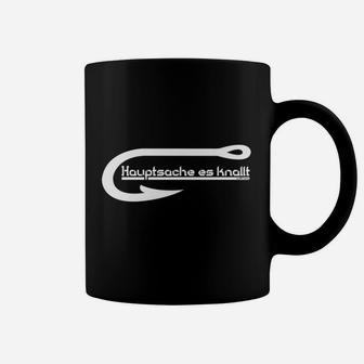 Schwarzes Tassen Hauptsache es knallt Design, Lustiges Motto Tee - Seseable