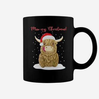 Scottish Highland Cow Merry Christmas Snow Sweatshirt Coffee Mug | Crazezy UK